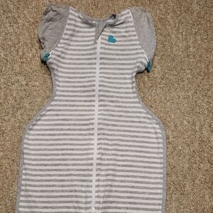 Love to Dream Gray and White Striped Sleep Sack